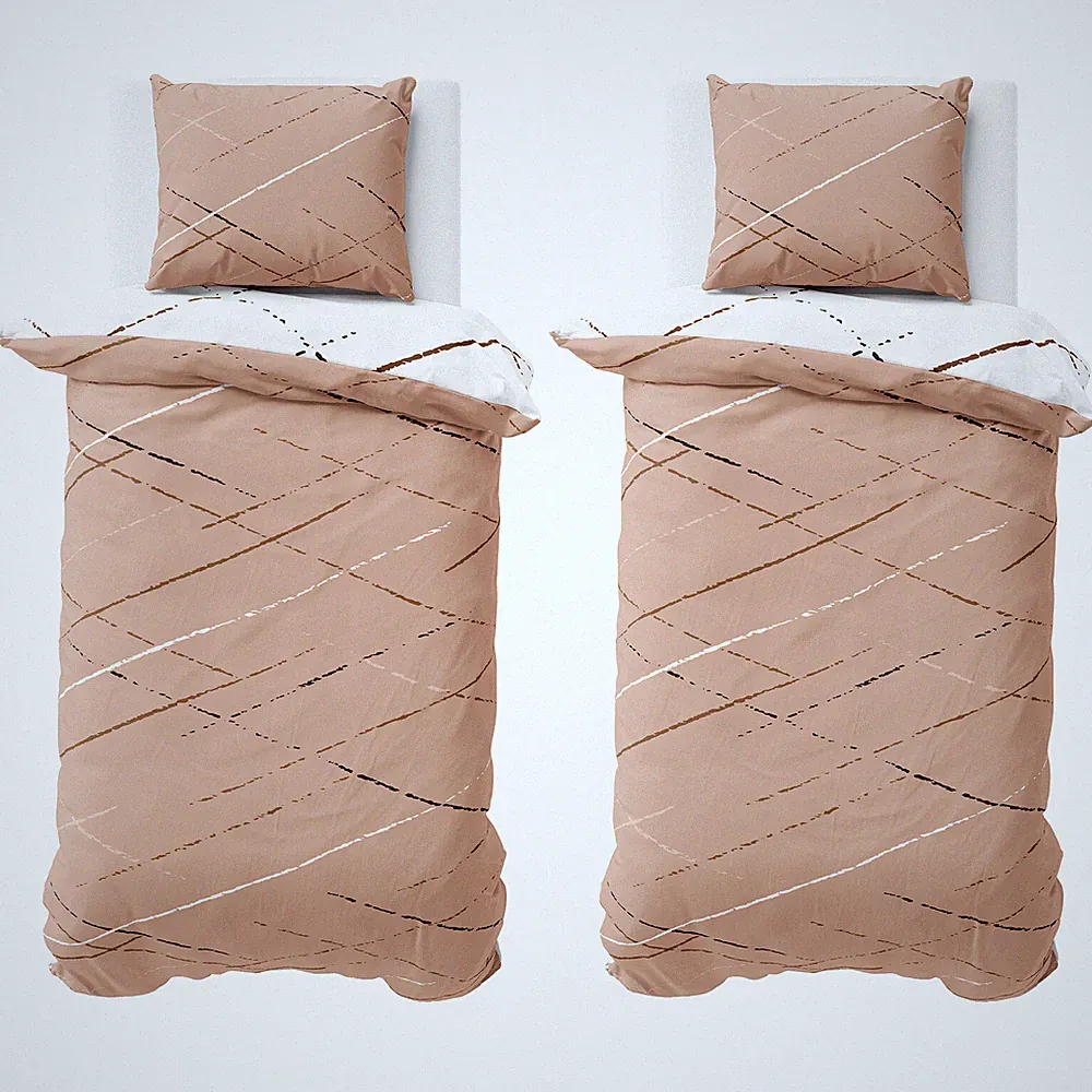 Bettwäsche Baumwolle Bettbezug Beige Grau Grün Polycotton Wendeseite bügelfrei