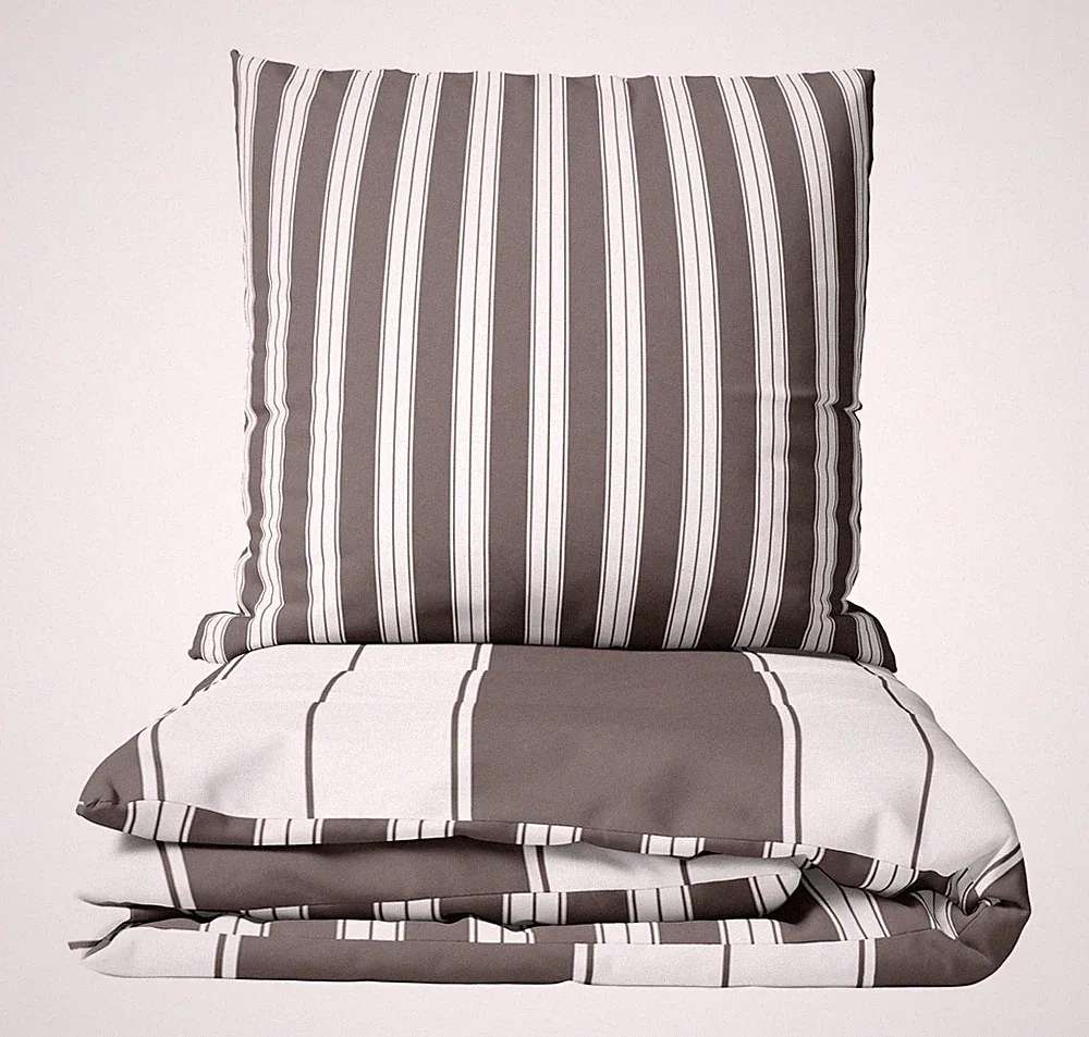 Bettwäsche Set Baumwolle 135x200 cm 155x220 cm gestreift wendbar Reißverschluss