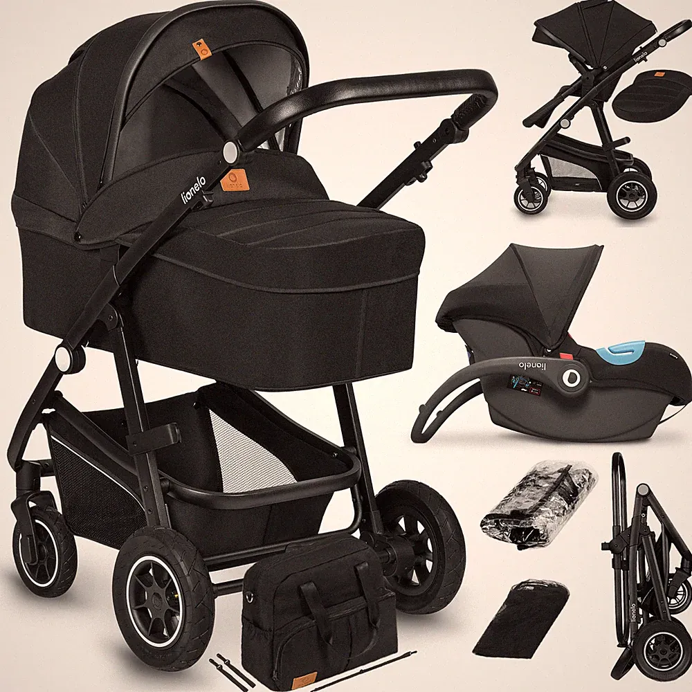 BIANKA Kombikinderwagen 3 in 1 Babywanne Autositz Kinderwagen Verdeck X...
