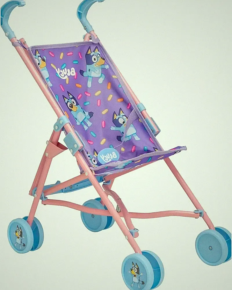 Bluey Faltbarer Junior Puppenwagen Kinderbuggy Kinderbuggy Kinderwagen Spielzeug Alter 2+