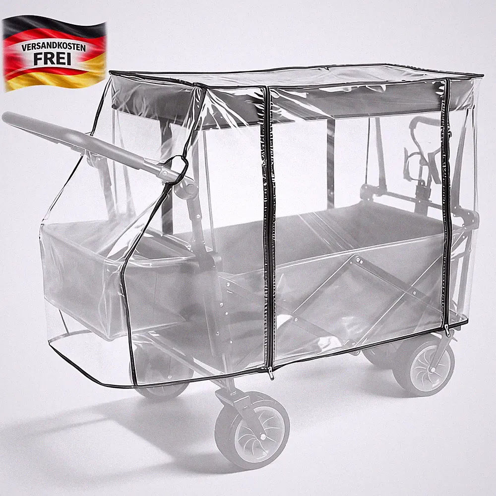 Bollerwagen Regenschutz transparent für Camping und Kinderwagen wasserdicht, lei