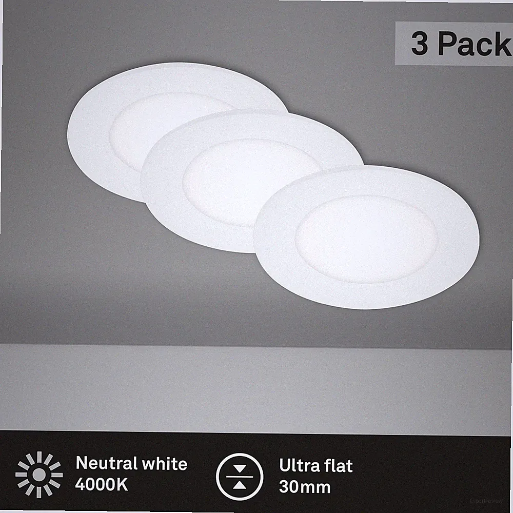 Briloner Flat In LED Einbaulampe 3er Set Neutralweiß Rund Weiß Einbauleuchte