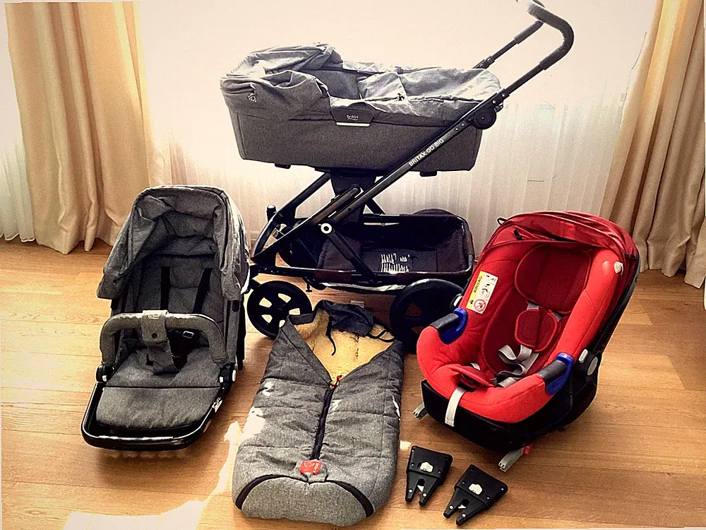 Britax Römer Go Big Set kinderwagen, Babywanne, Buggy, Babyschale, Isofix-Base