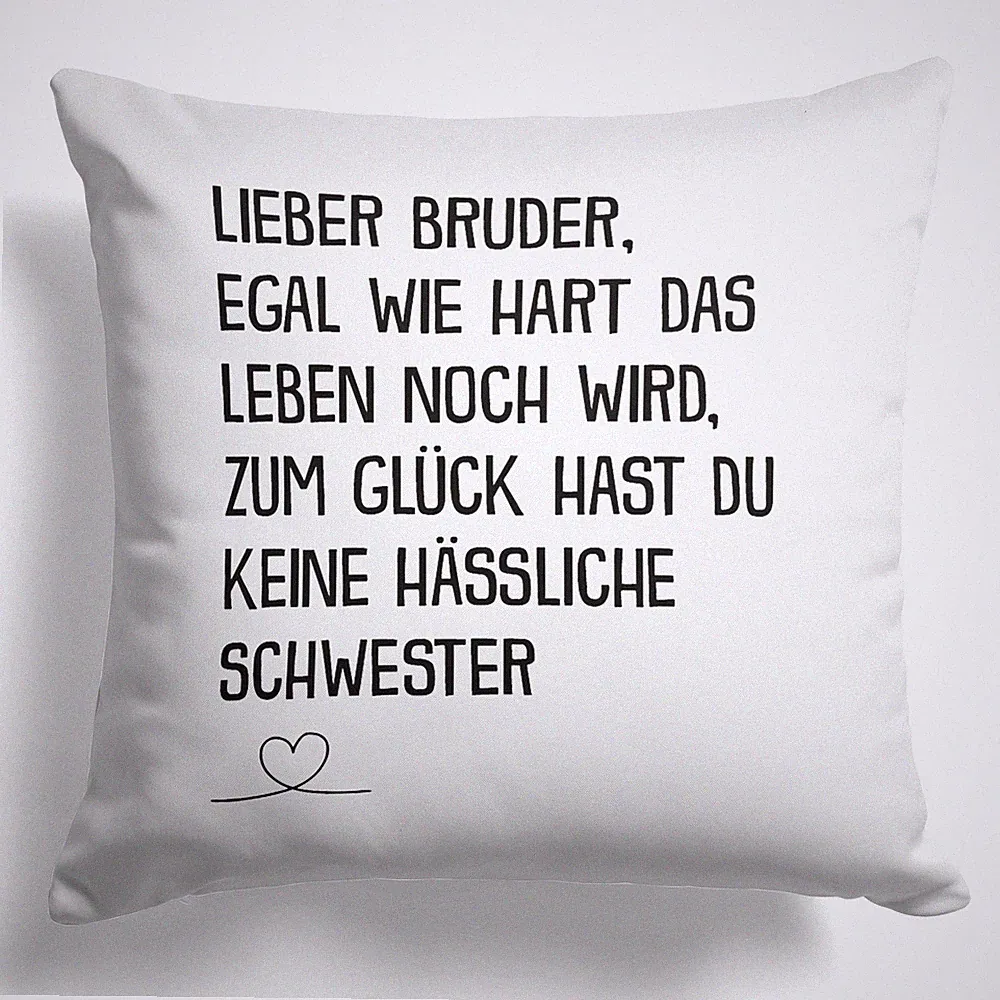 Bruder Geschenk von Schwester Geburstag Weihnachten Geschwister Deko Kissen Jung