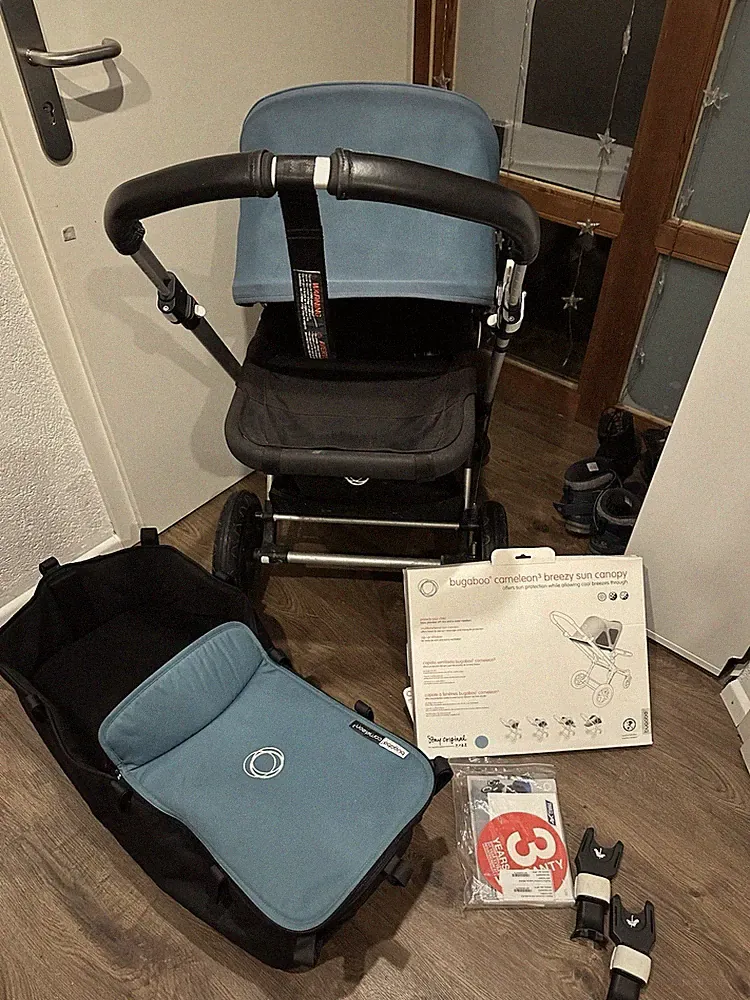 Bugaboo Cameleon 3 Blau Sehr Guter Zustand mit Zubehör Buggy Kinderwagen