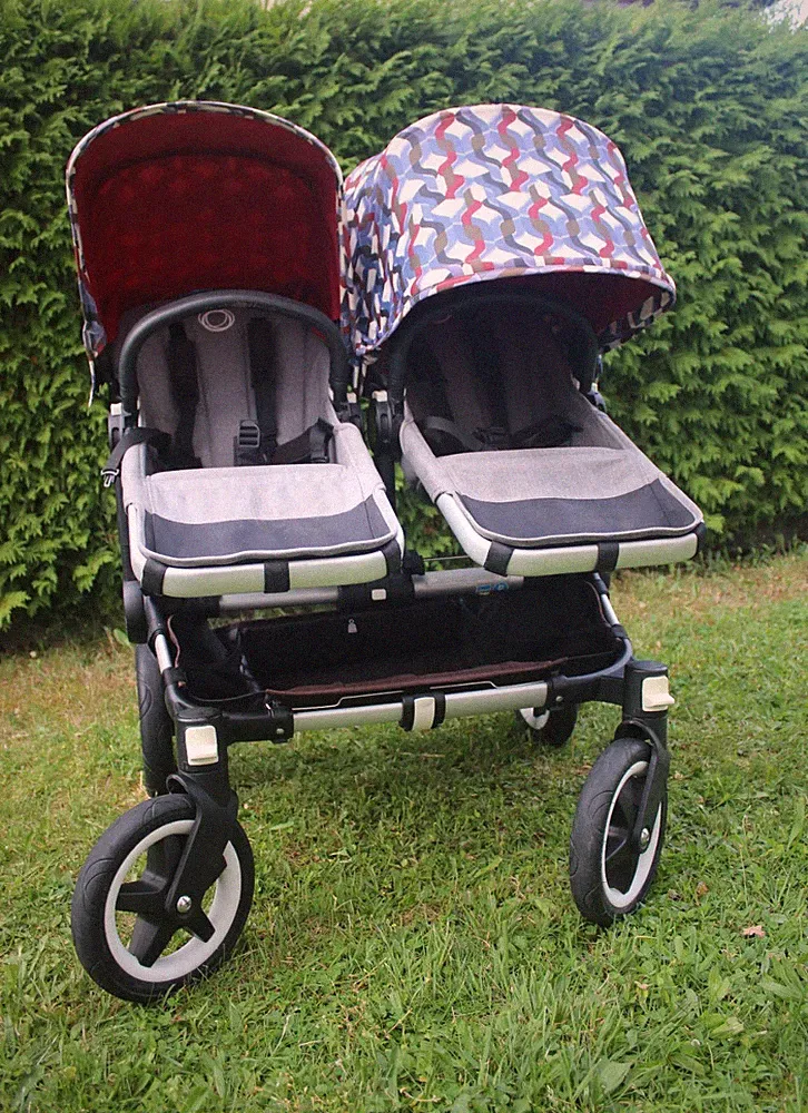 Bugaboo Donkey 2 Kombi-/Sportwagen Zweisitzer, 2 Verdecke, 2 Fußsäcke , Tasche