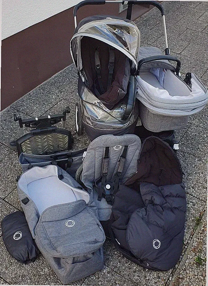 Bugaboo Donkey 3 Twin gebraucht inkl. Zubehör, Grey mélange
