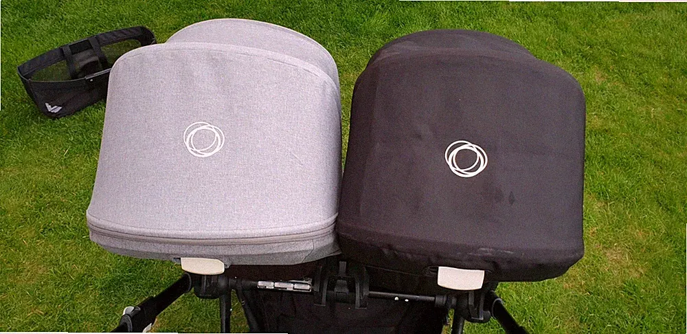 Bugaboo Donkey Twin Kombi Kinderwagen Geschwisterwagen melange grau und schwarz