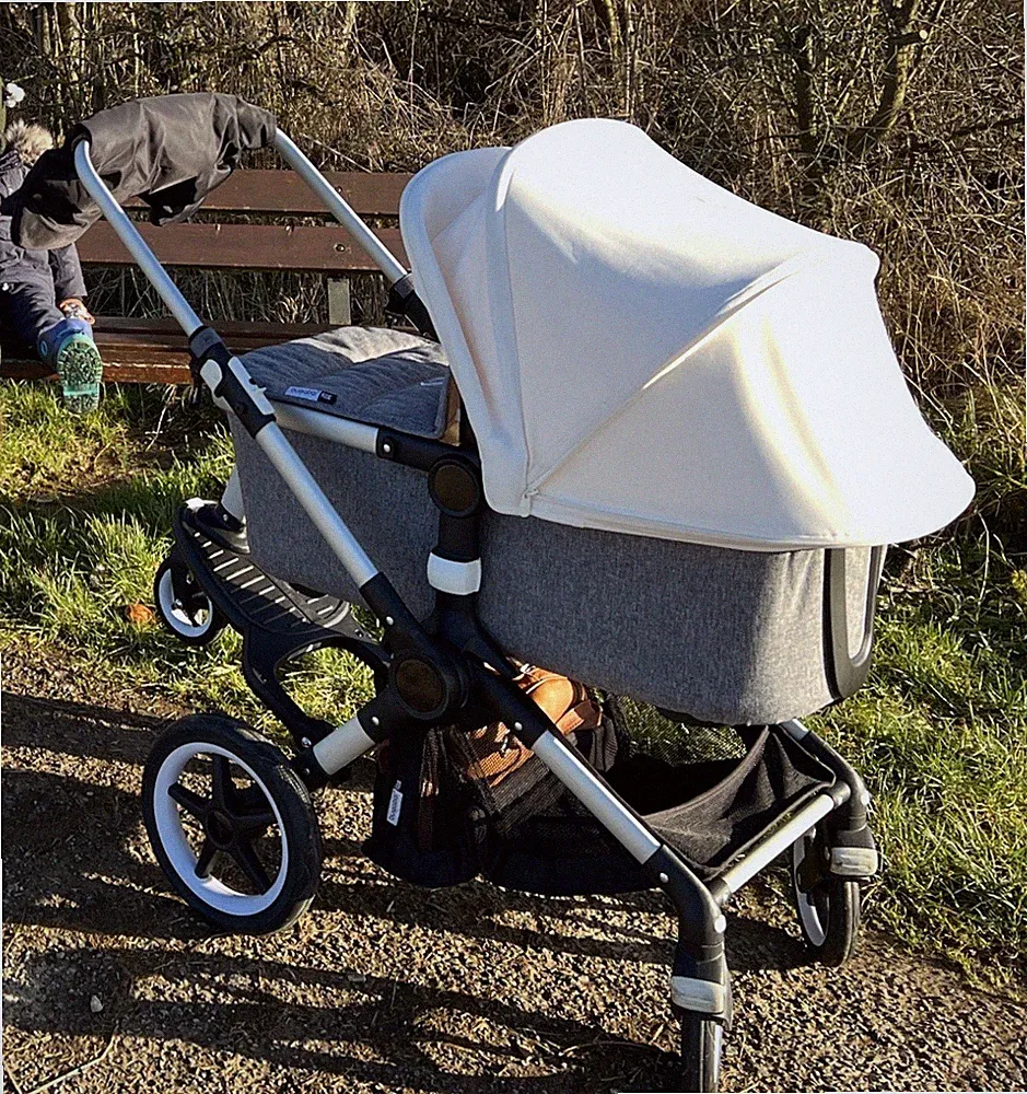 Bugaboo Fox 2 In 1 Kinderwagen Sportsitz Rot + Babyschale Grau Mit Verdeck Weiß