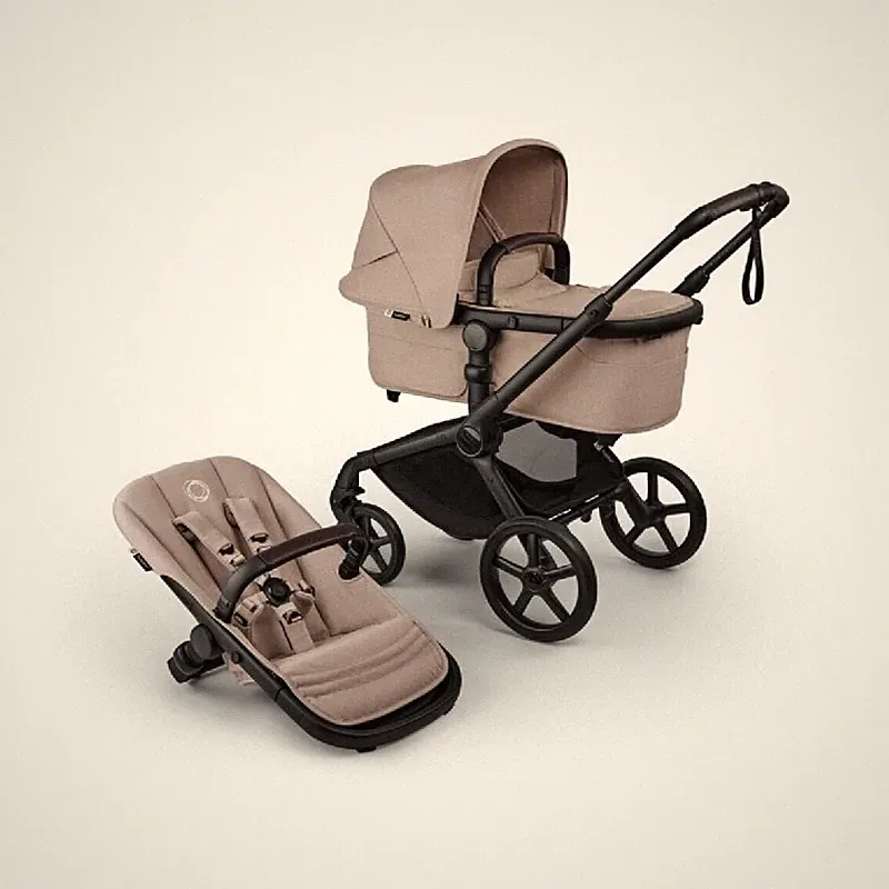 Bugaboo Fox 5 Renew, 2-in-1 Kinderwagen mit Liegewanne desertTaupe melange/black