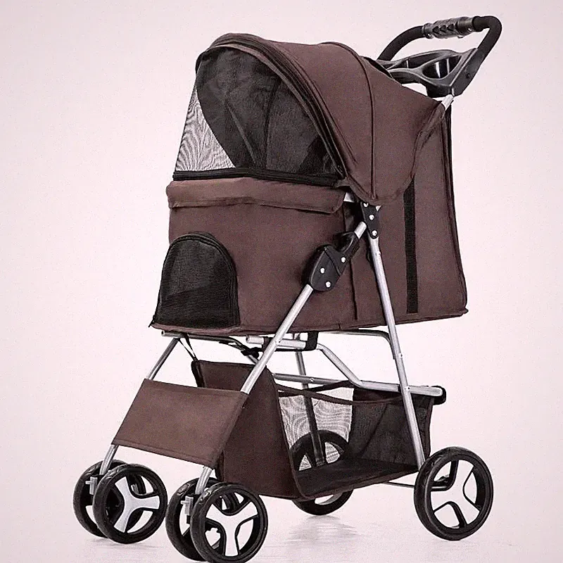 Buggy 3in1 Klappbarer Kinderwagen für Hunde 45 x 100 x 80 cm, Braun
