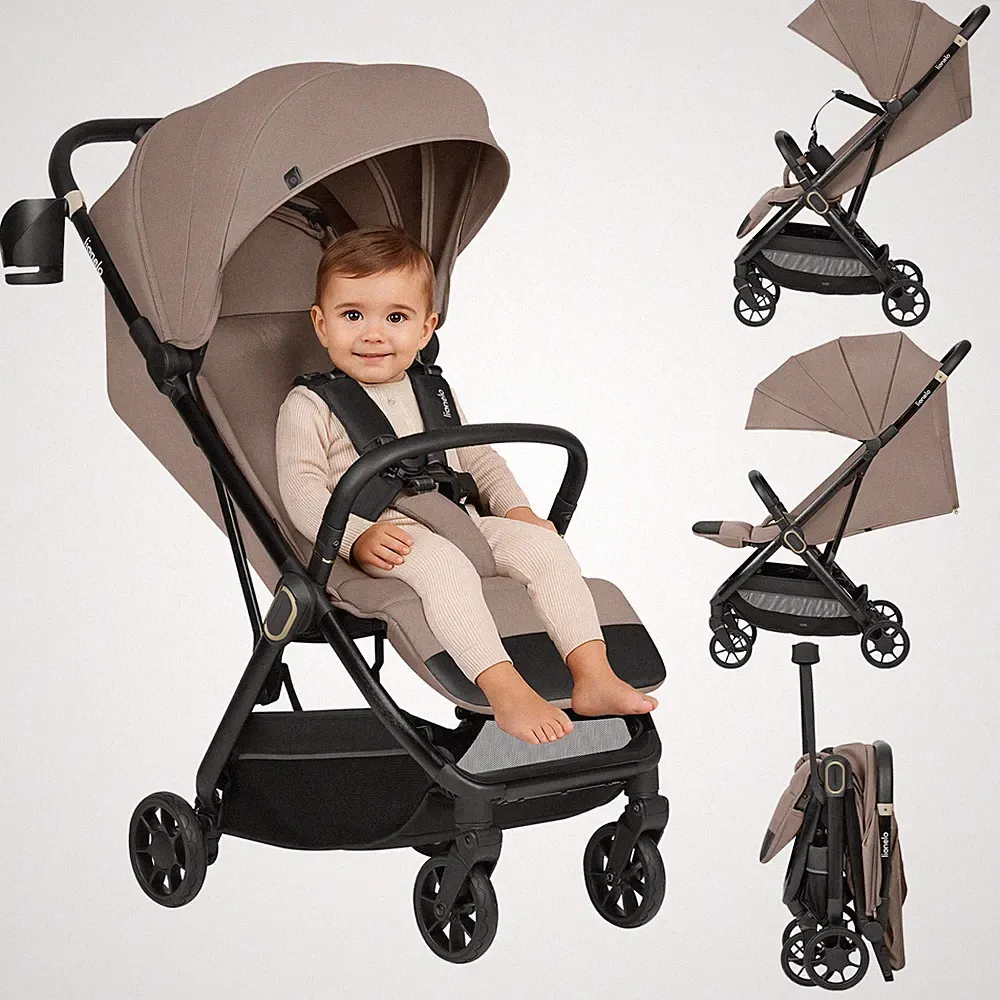 Buggy bis 22 kg von 6 Monaten bis 4 Jahren 360°-PU-Schwenkräder leicht