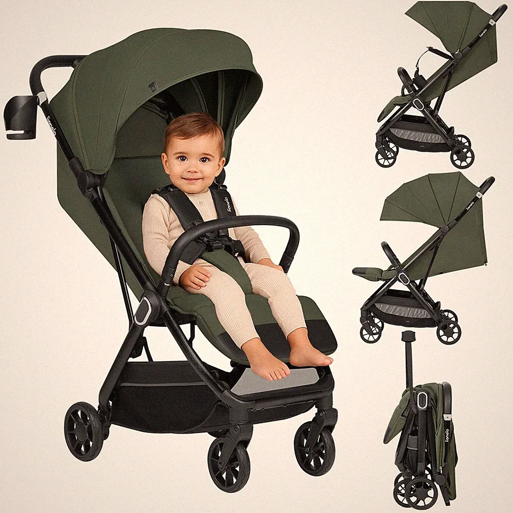 Buggy bis 22 kg von 6 Monaten bis 4 Jahren 360°-PU-Schwenkräder leicht