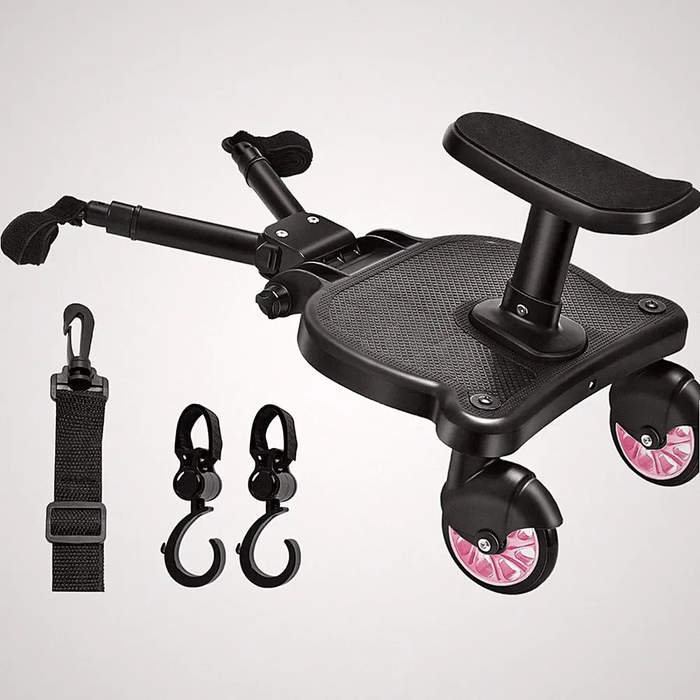 Buggy Board Kinderwagen Kinder Buggy Fußstütze Trittbrett Sitz Rosa 2-6 Jahre