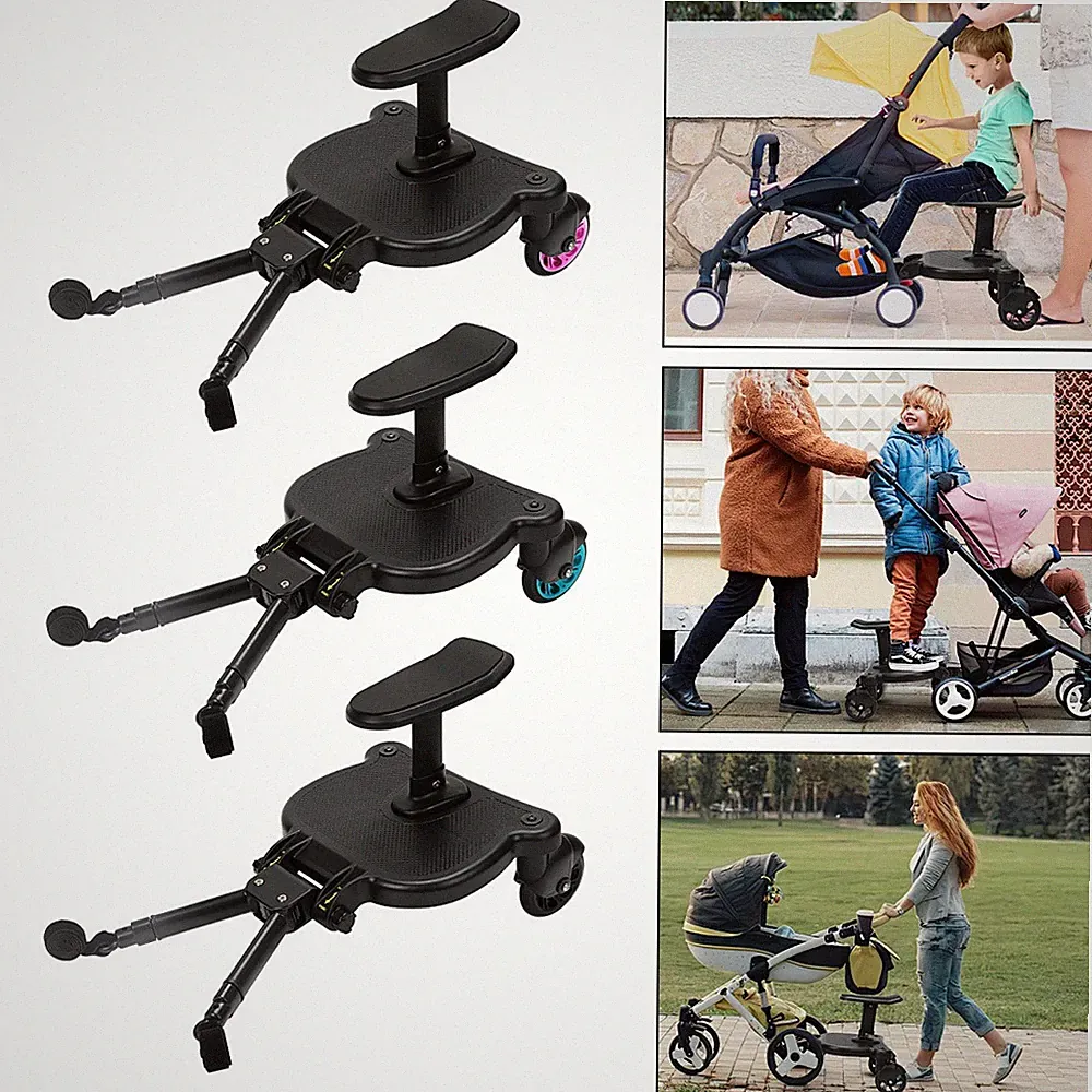 Buggy Board Kinderwagen mit Sitz Universal Kiddy 360° Zweirad Design Trittbrett