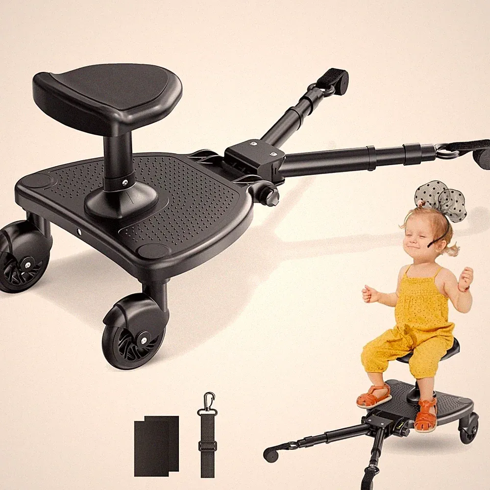 Buggy Board Kinderwagen Trittbrett Universal mit Sitz 2-6 Jahre Belastbarkeit...