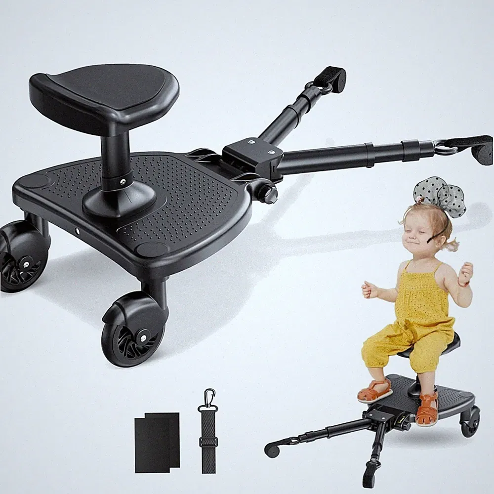 Buggy Board mit Sitz Kinderwagen Universal 25kg Rücken Unterstützung