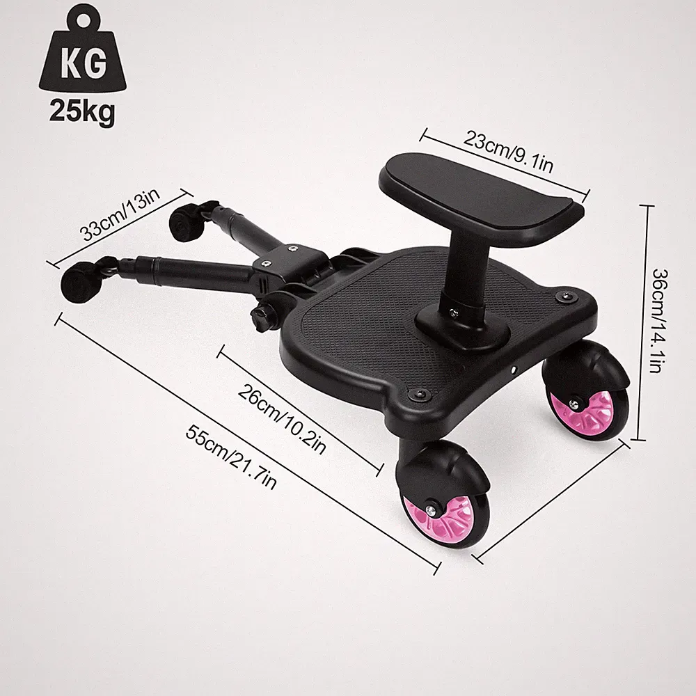 Buggy Board Universal Trittbrett Kiddyboard Kinderwagen 360° Zweirad mit Sitz