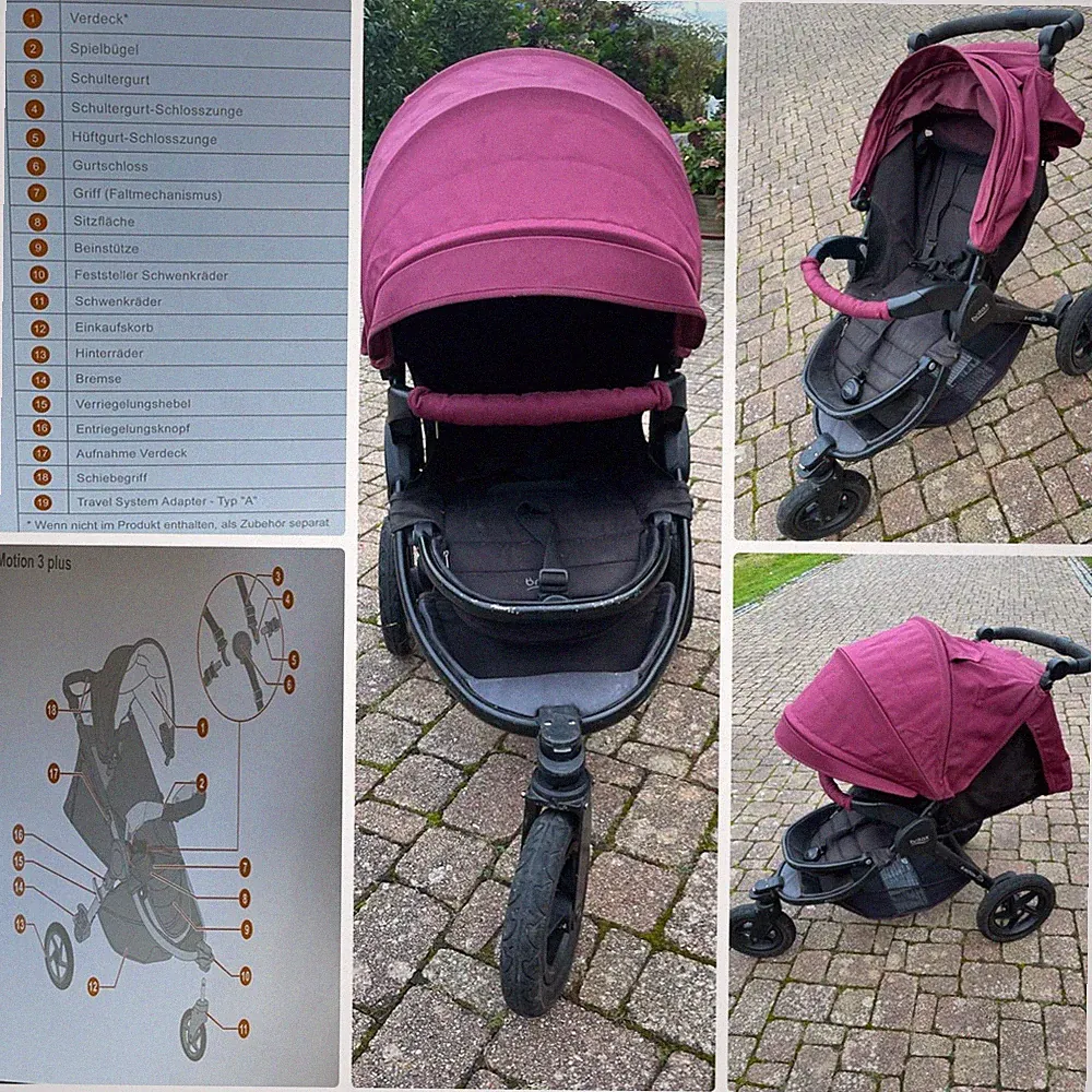 Buggy klappbar (schwarz/bordeaux) Britax Römer B-Motion 3 plus