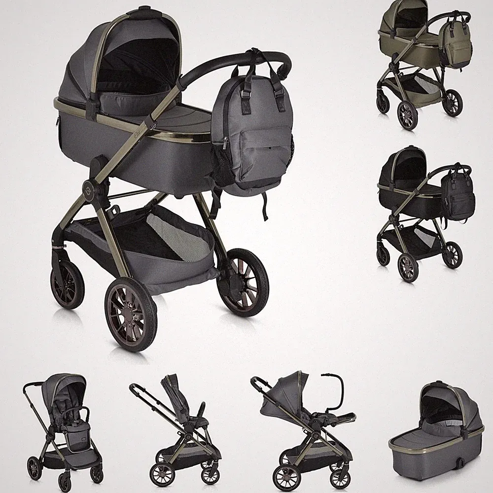 Cangaroo Kinderwagen 2 in1 iClick klappbar, Wickeltasche, Sportsitz, Babywanne