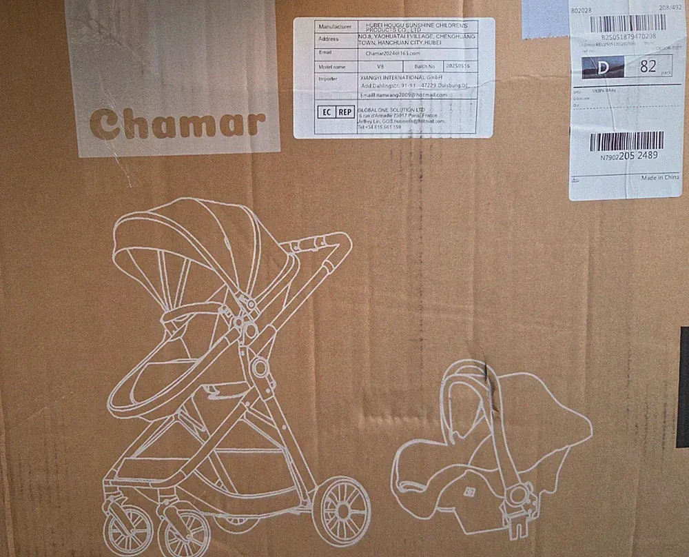 Chamar V8 Baby Kinderwagen Weiß | Moderner Kinderwagen für Babys