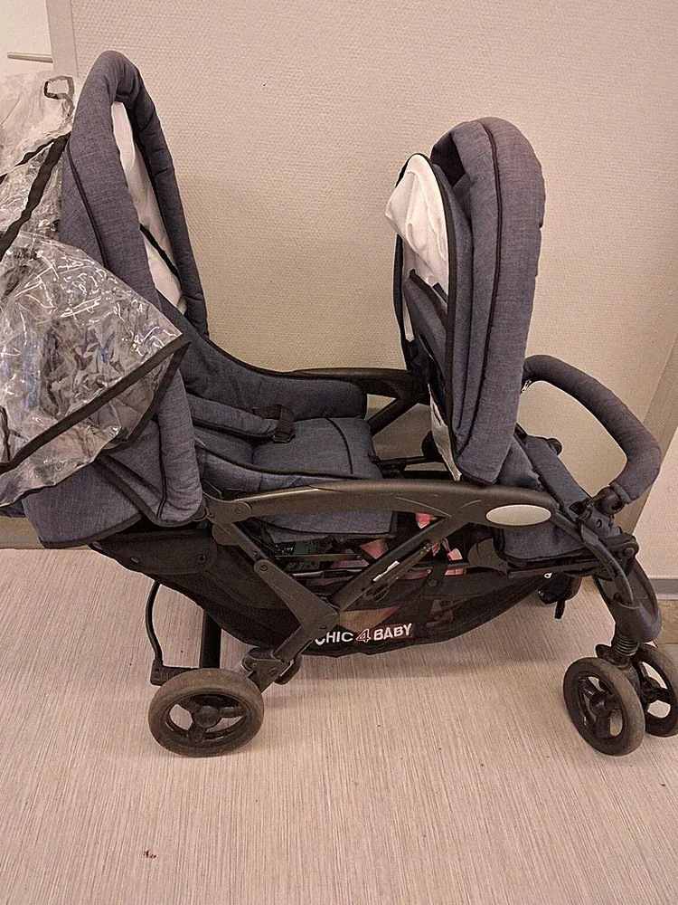 Chic 4 Baby DUO Geschwisterwagen - Melange Grau (27460)