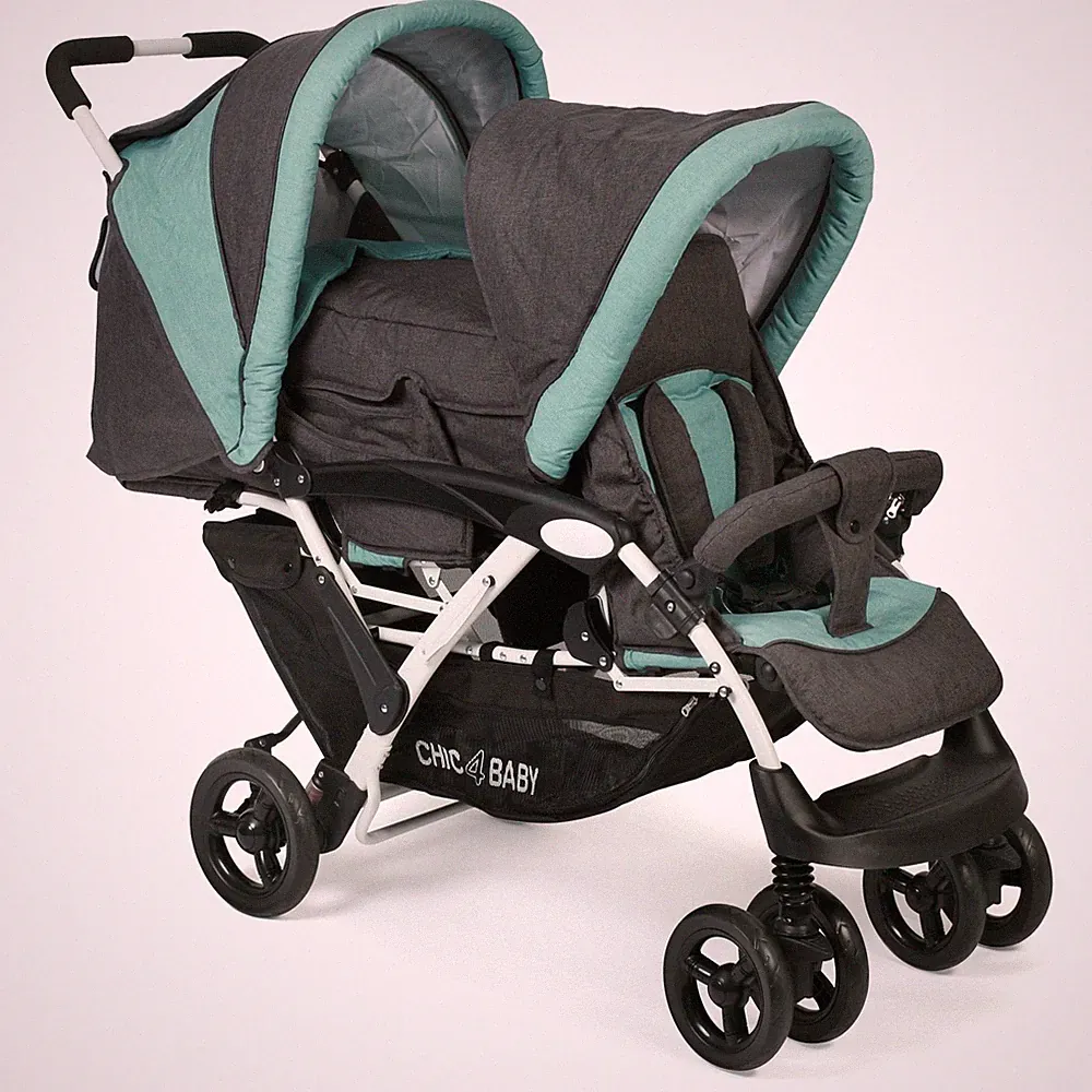 Chic 4 Baby Geschwisterwagen DUO Melange mint TOP