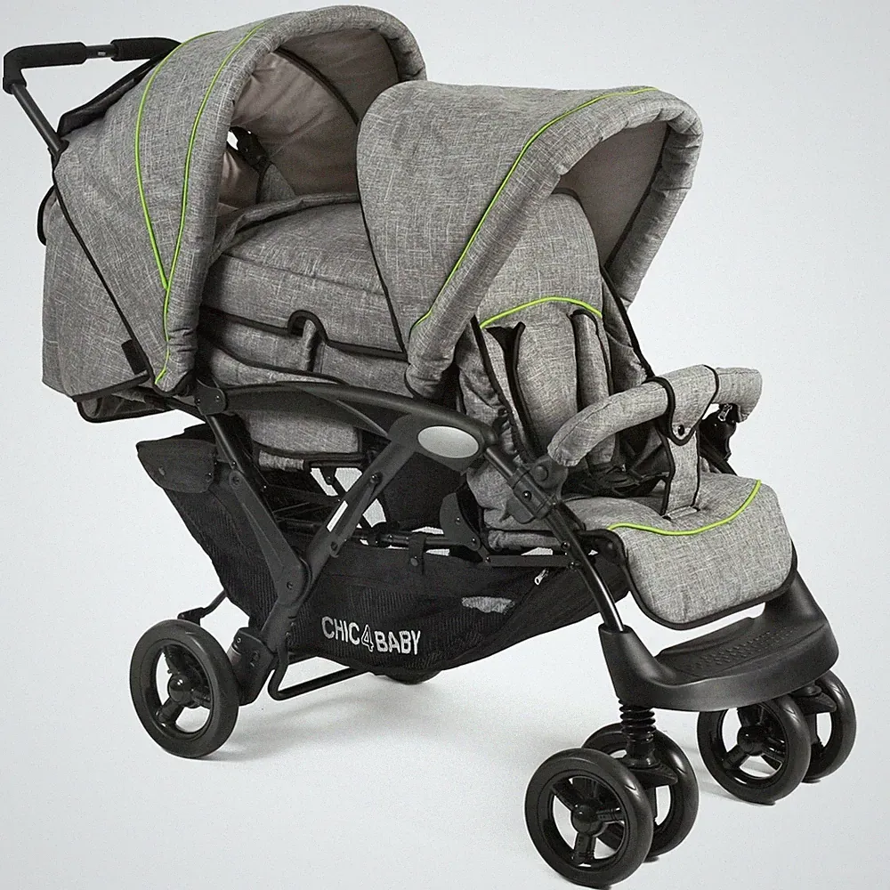 Chic 4 Baby Geschwisterwagen Duo + Tragetasche & Regenhaube Jeans grey TOP