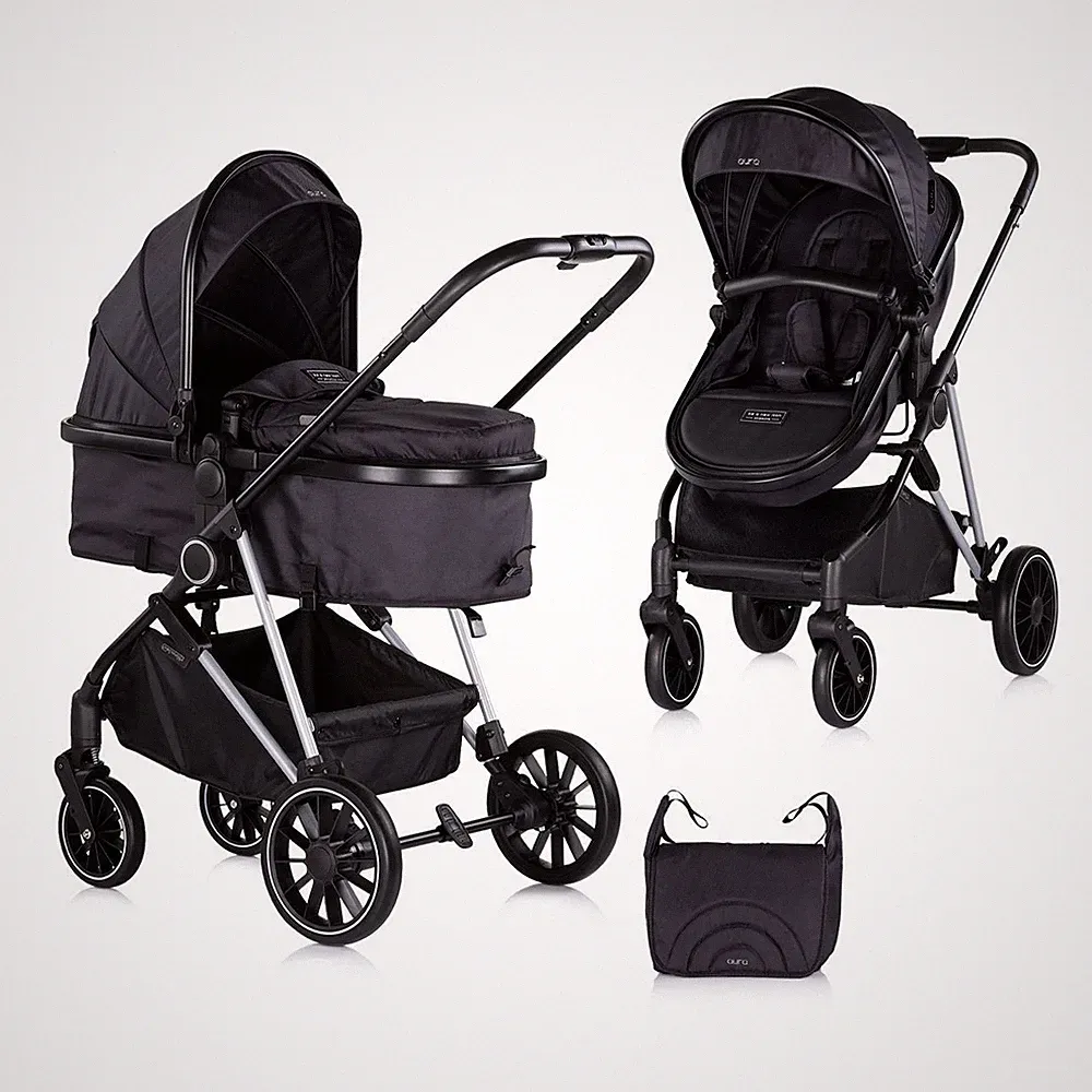 Chipolino Kinderwagen Aura 2 in 1 umbaubar Wickeltasche Sitz umkehrbar bis 22 kg