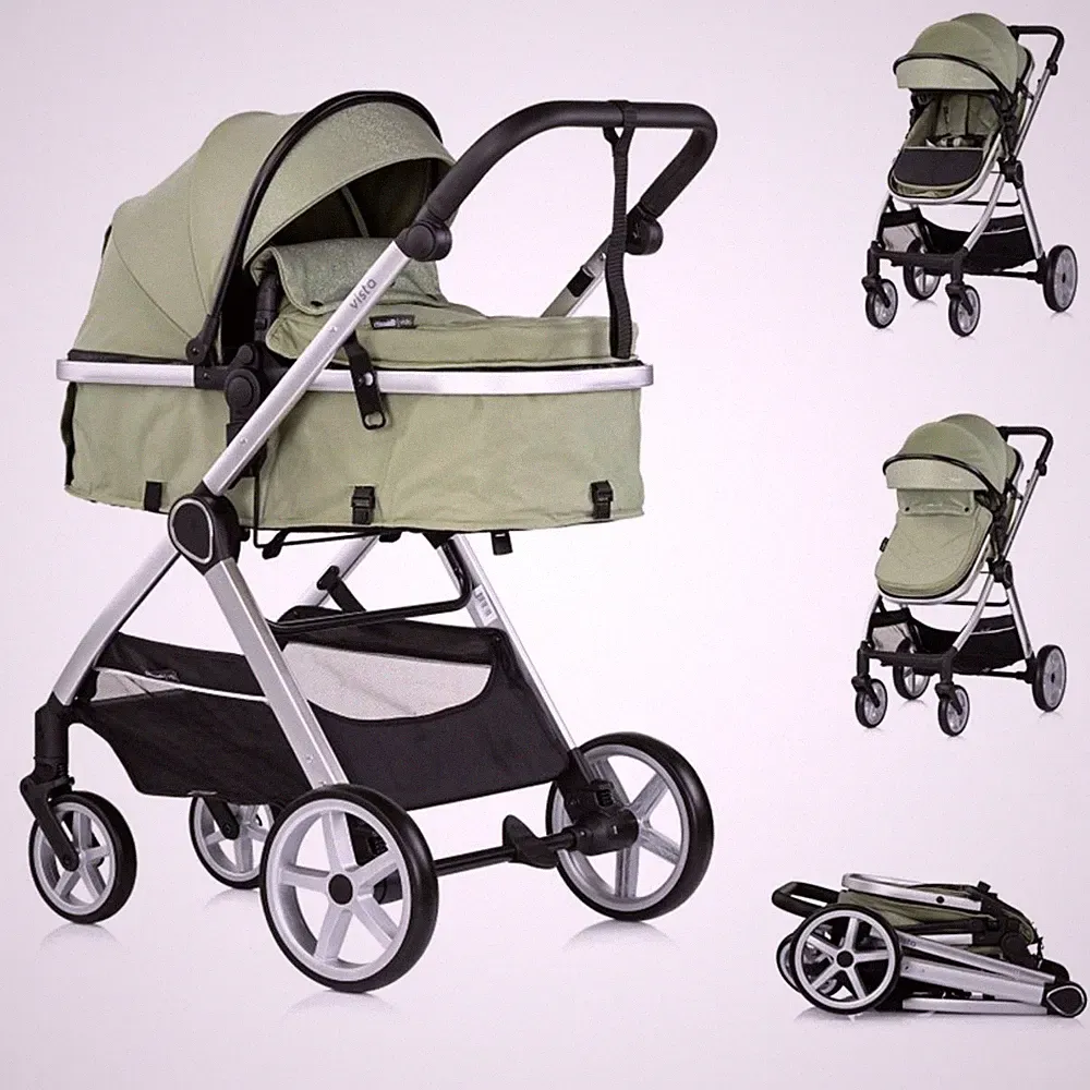 Chipolino Kombikinderwagen 2 in 1 Vista Wickeltasche, Fußabdeckung, Korb, Gurt