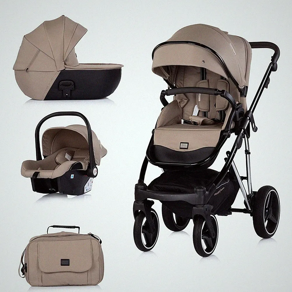 Chipolino Kombikinderwagen 3 in 1 Imperium Babyschale Babywanne Tasche Korb Gurt