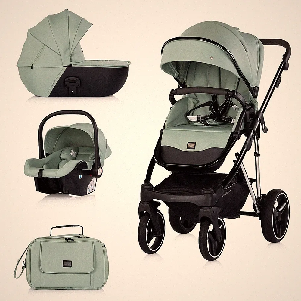 Chipolino Kombikinderwagen 3 in 1 Imperium Babyschale Babywanne Tasche Korb Gurt
