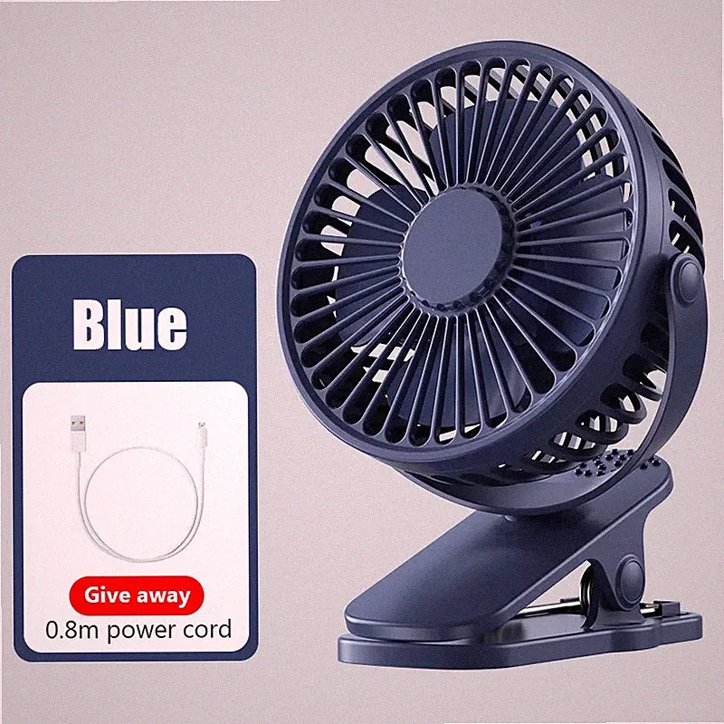 Clip Ventilator USB 360 Grad Drehbar 3 Stufen Leise Tisch Kinderwagen Büro