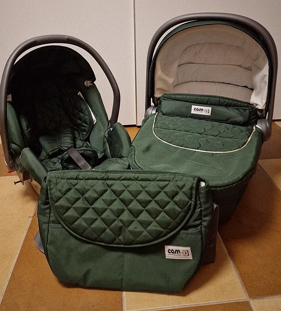 CORTINA EVOLUTION X3 Kinderwagen 3 in 1 Wie Neu Dunkel Grün Grau