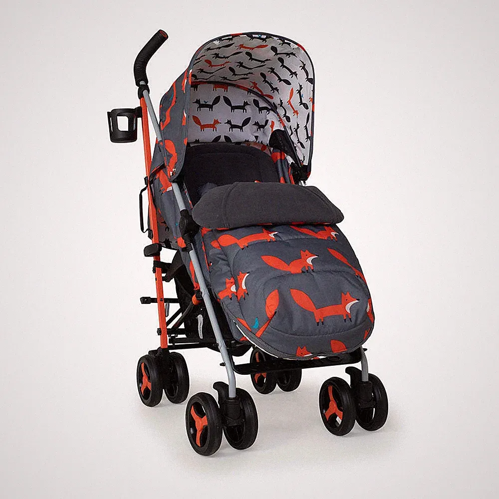 Cosatto Supa 3 Kinderwagen Buggy 0-25kg gratis Regenschutz & Fußsack anthrazit Mr Fox