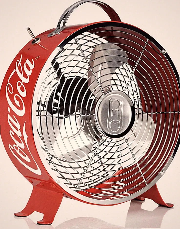 Cubes CoolFan Coca Cola Ventilator Vintage - 26 cm Durchmesser - rot