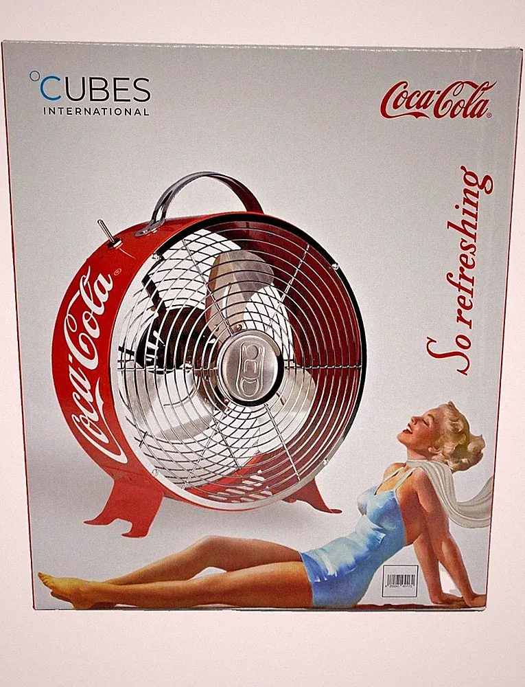 CUBES CoolFan Coca-Cola - Ventilator - Vintage - 26cm Durchmesser - NEU & OVP