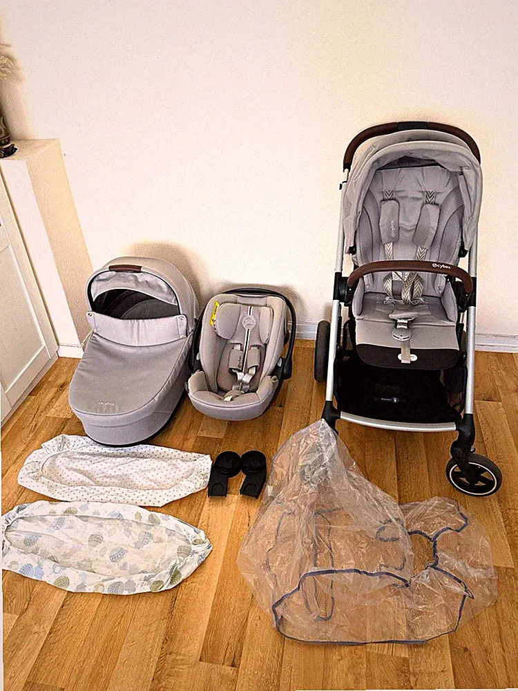 Cybex Balios S Lux Kombikinderwagen/Sportwagen Set Grau Babywanne Babyschale