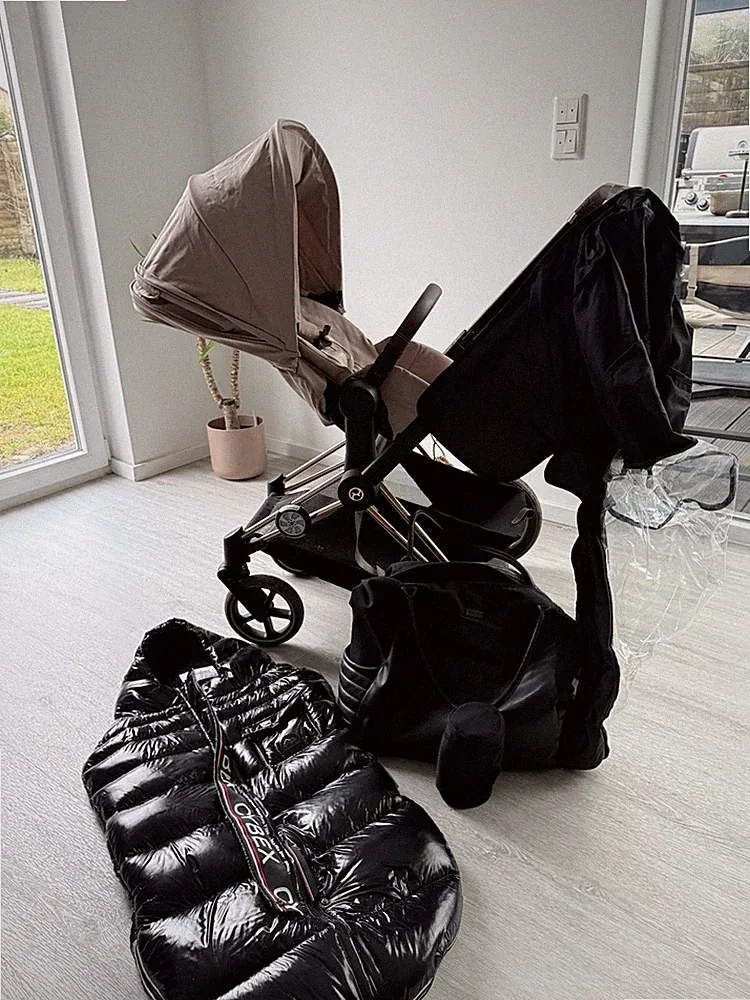 Cybex E Priam viel Zubehör Kinderwagen Sportsitz Wanne Beige Roségold
