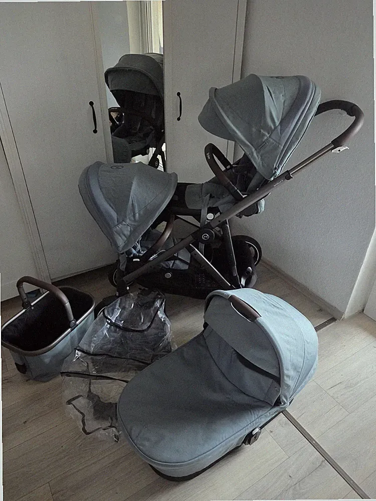 ❤️Cybex❤️ Gazelle S Geschwisterwagen, 2 Sitze, 1 Wanne, 1 Korb + 1 Regenverdeck