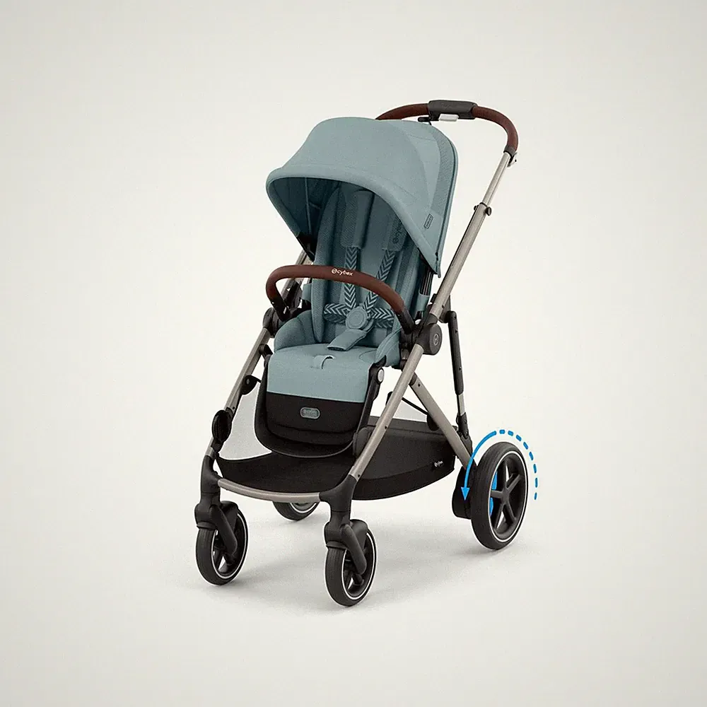 Cybex Gold Buggy e-Gazelle S Stormy Blue (Taupe Frame)