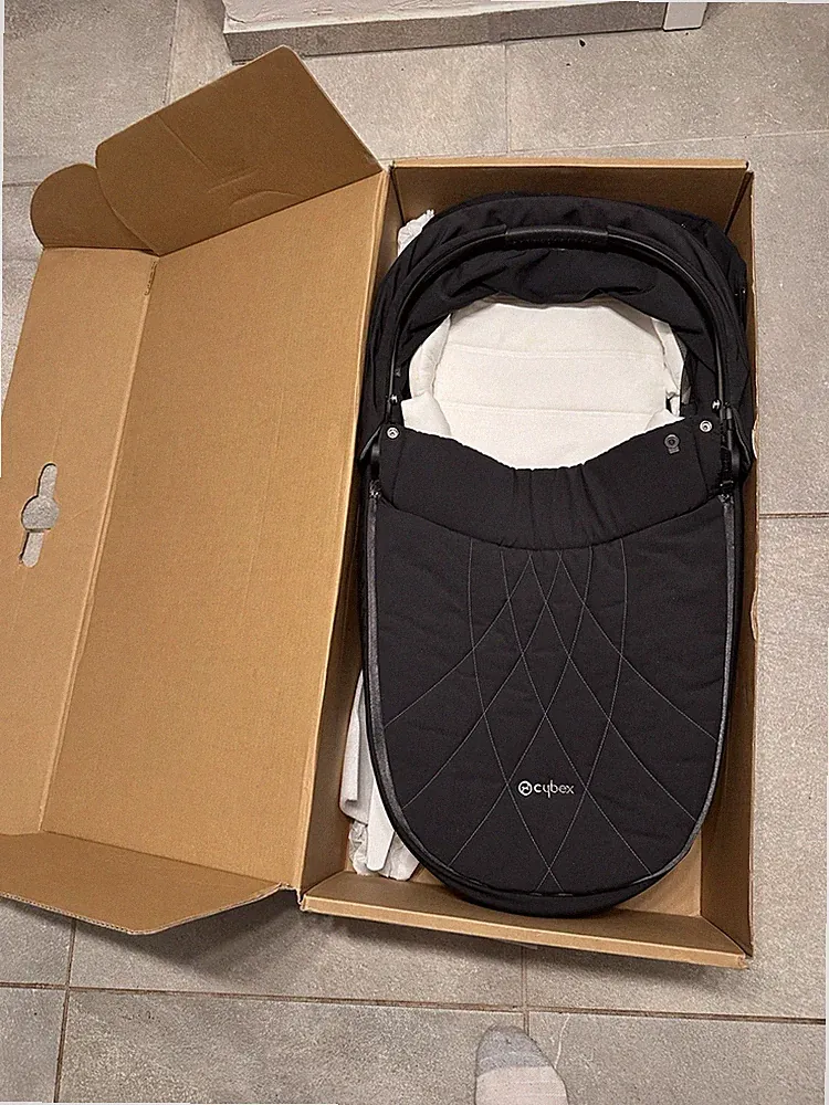 CYBEX Priam Lux Carry Cot Babywanne Schwarz | Platinum Kinderwagenaufsatz