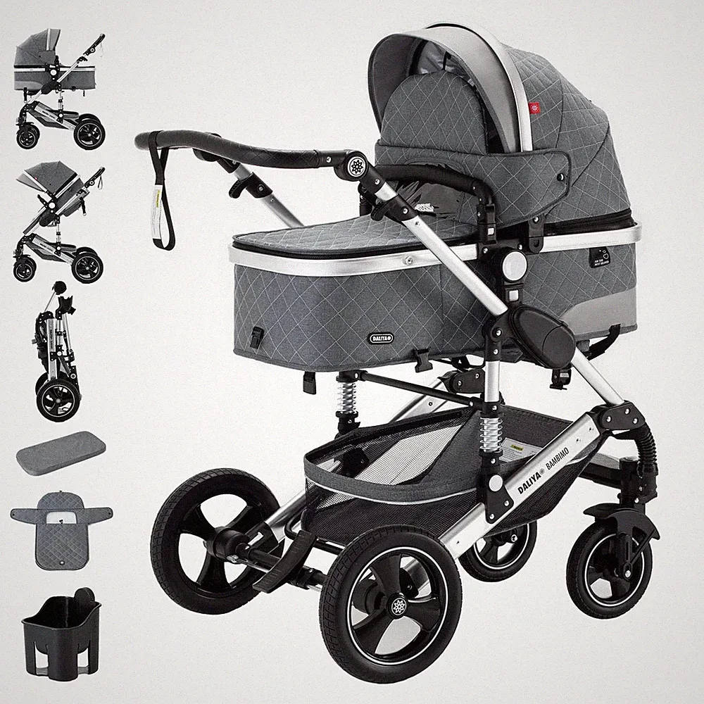 Daliya® BAMBIMO 2in1 Kinderwagen & Buggy Kombi Kinderwagen verstellbar