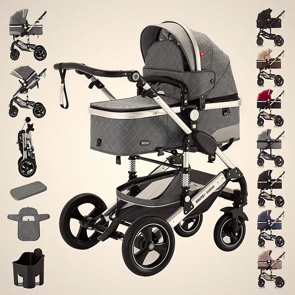 Daliya® BAMBIMO 2in1 Kinderwagen & Buggy Kombi Kinderwagen verstellbar