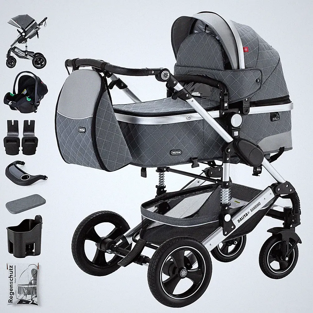 Daliya® BAMBIMO 3in1 Kinderwagen Buggy Babyschale XXL-Set