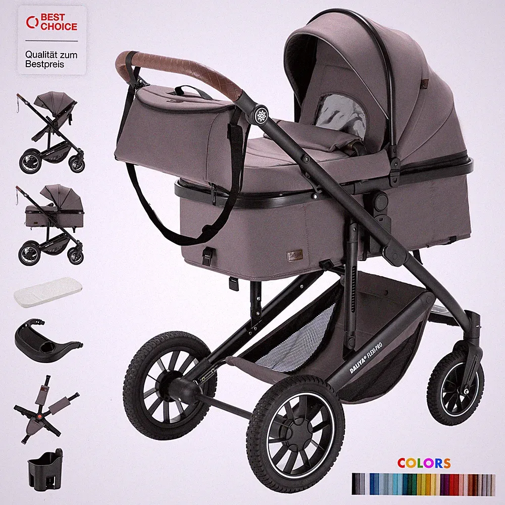 Daliya® FLEXI-PRO M 2in1 Kinderwagen Buggy Kombi-Kinderwagen klappbar