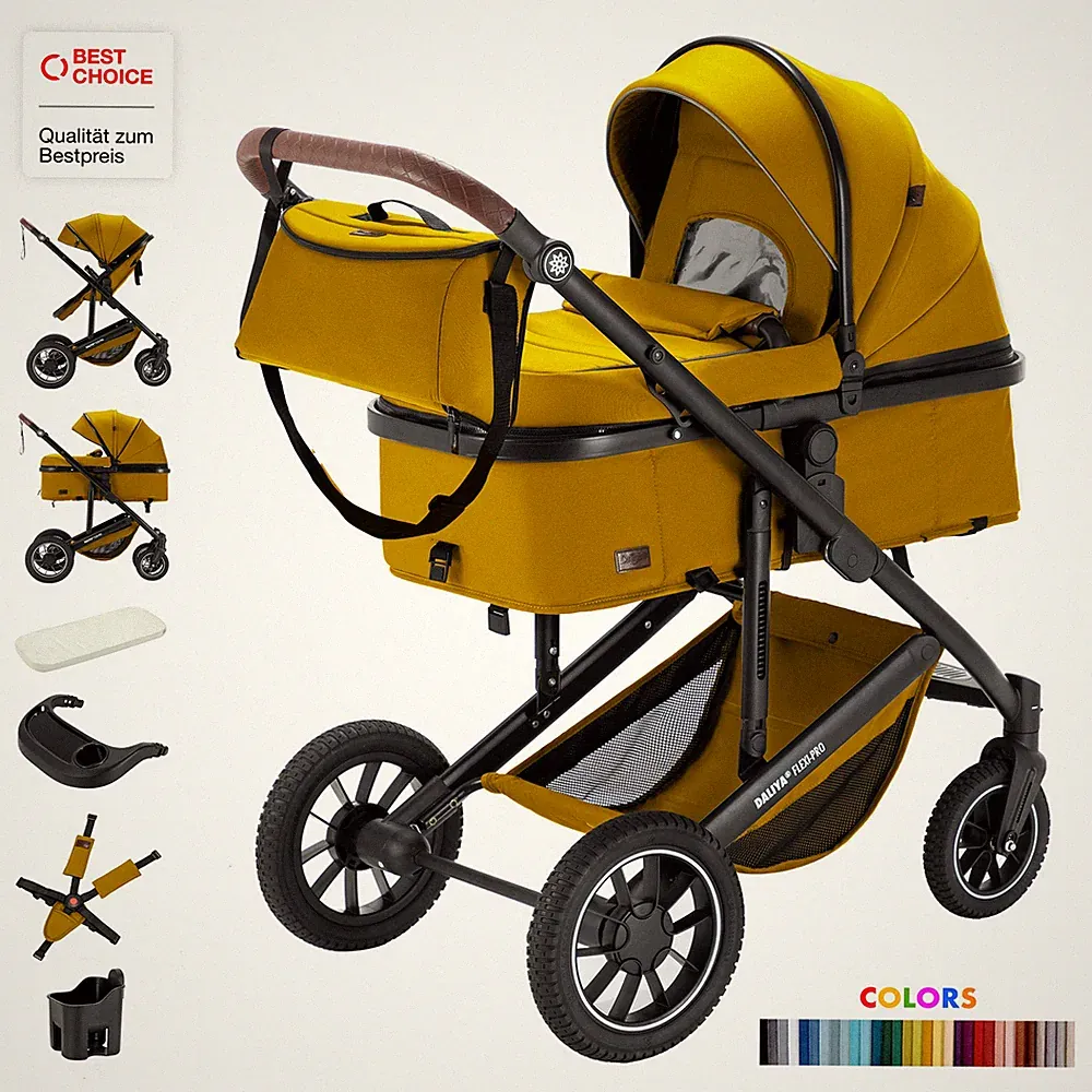 Daliya® FLEXI-PRO M 2in1 Kinderwagen Buggy Kombi-Kinderwagen klappbar