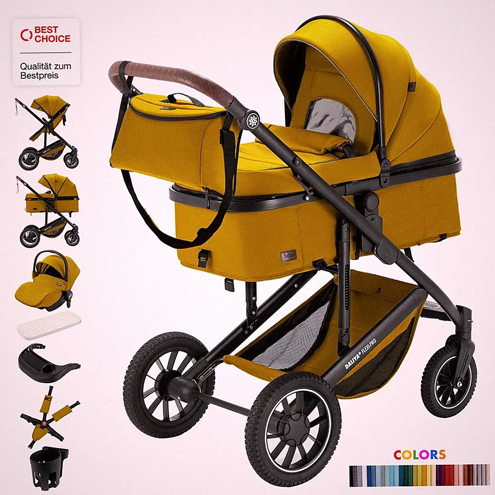 Daliya® FLEXI-PRO M 3in1 Kinderwagen & Buggy mit i-Size Babyschale | Kombikinder