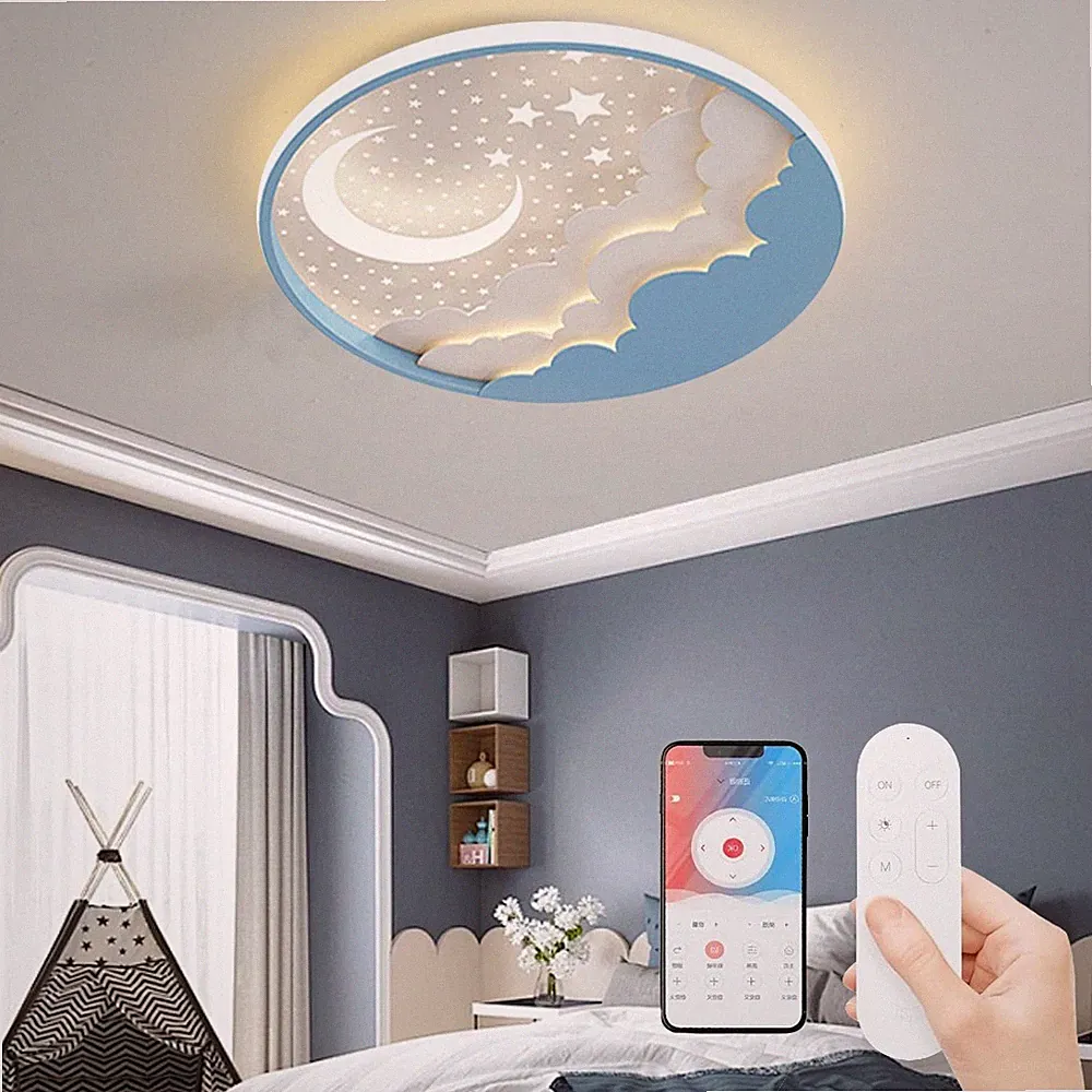 Deckenlampe Round Innenbeleuchtung Stern Mond Deckenleuchte Mit Fernbedienung