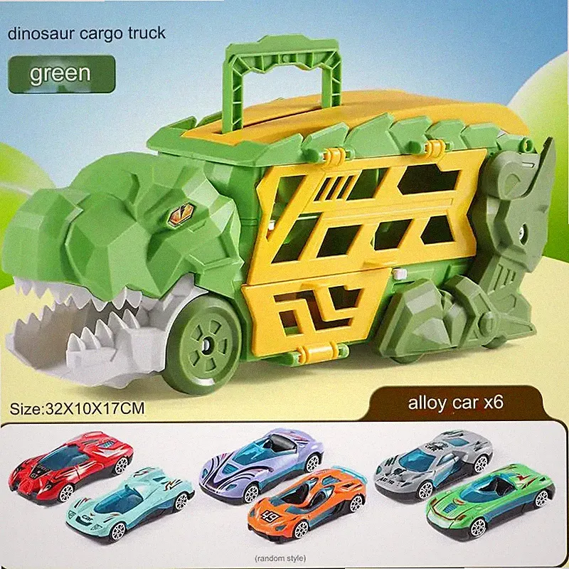 Dinosaurier Transport LKW Kinderspielzeug mit Rückziehfahrzeugen Aufbewahrung